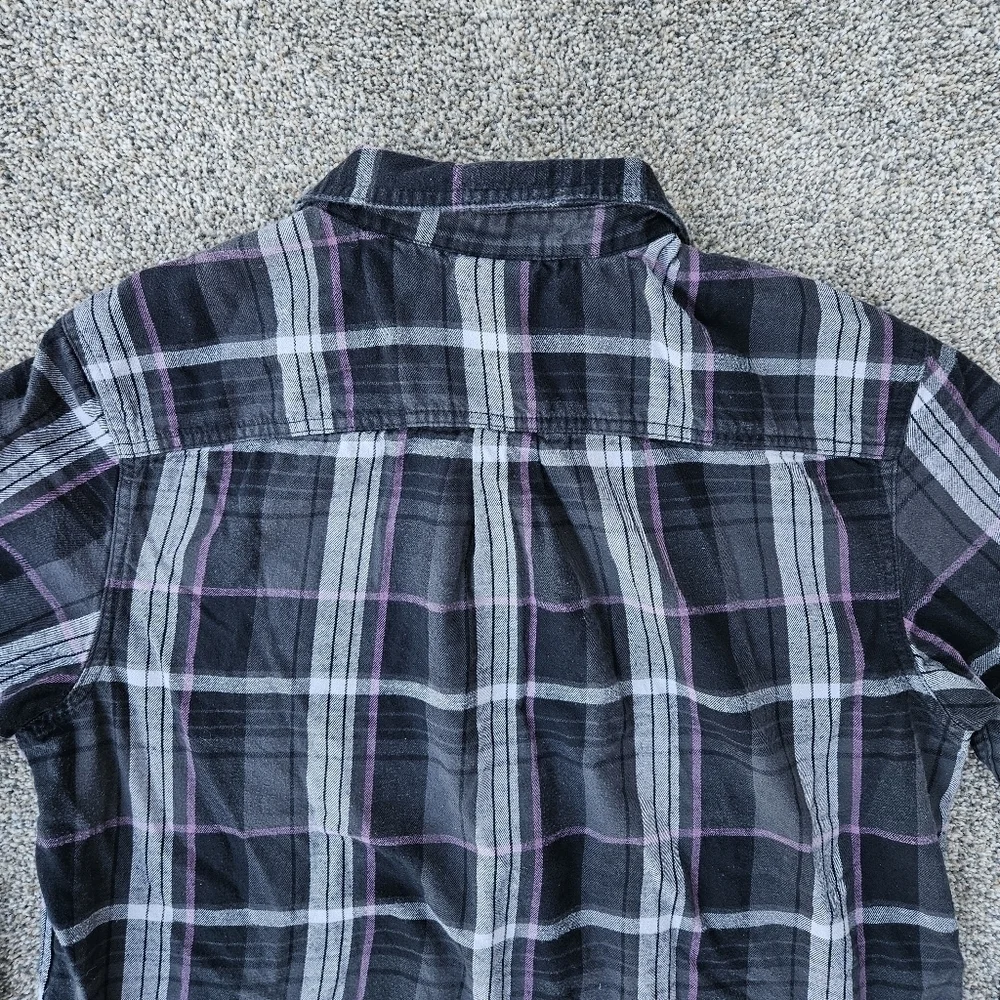 The North Face Arroyo Lightweight Flannel Shirt Black Purple Plaid Men's Large